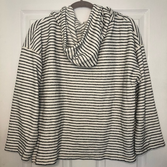 BILLABONG grey and white striped cotton hooded sweater large - Picture 4 of 8